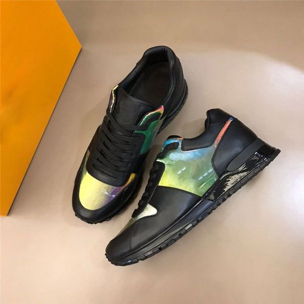 

casual shoes men travel lace-up sneakers denim material leather cowhide fashion men's flat-bottomed designer running shoes men's t, Black