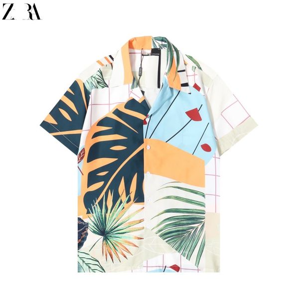 

2023men's casual shirts spotted pattern wacko maria hawaiian shirt men women t-shirt beach tees oversized cx2, White;black