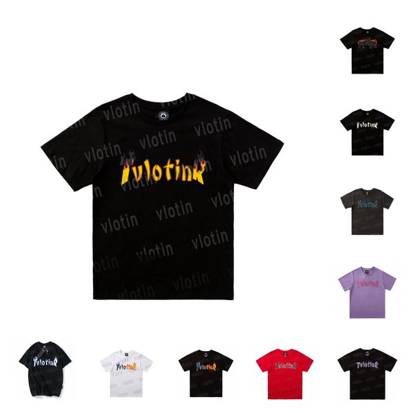 

2023 designer t shirt men woman lovers european american brand fashion pure cotton short men loose large thrashers flame sweat tshirt 11, White;black
