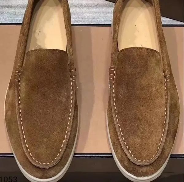 

loro piana newst lor luxury shoes charms embellished walk suede tassel loafers couple genuine mens leather casual slip on flats for men spor