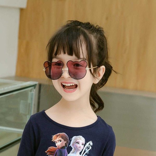 

childrens cartoon metal sunglasses bear cute baby glasses uv proof, Blue