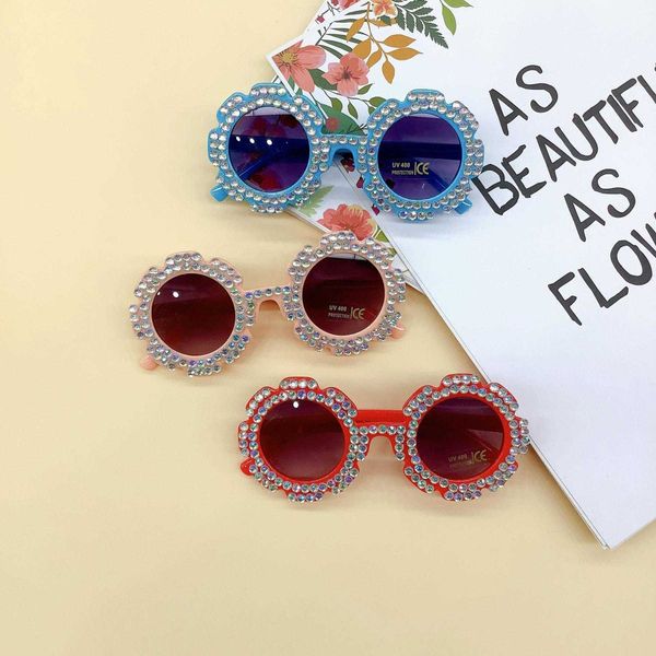 

fashion sunglasses rhinestone boys and girls cute model glasses trend, Blue