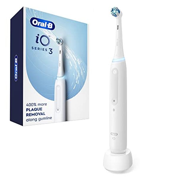 

oral-b io series 3 electric toothbrush with brush head, rechargeable white