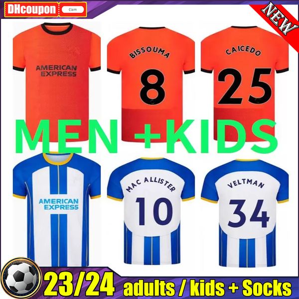 

trossard cucurella seagull 2022 2023 soccer jerseys webster maupay march mac allister mwepu connolly 22 23 home blue away orange camisetas d, Black;yellow