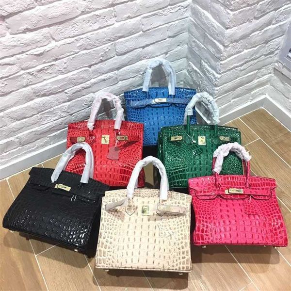 

family h birkin designer bag 2023 fashion leather alligator bone one shoulder carry-on