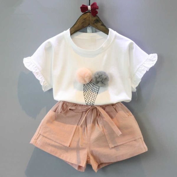 

clothing sets girls clothing sets 2021 summer cotton vest two-piece sleeveless children sets casual fashion toddler girls clothes suit pants, White