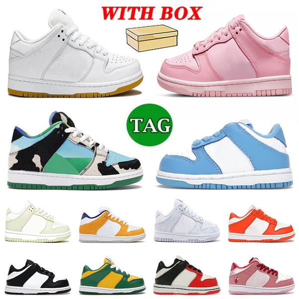 

with box designer kids running shoes low toddler youth infants children triple pink white cement chunky unc syracuse laser orange panda stra, Black