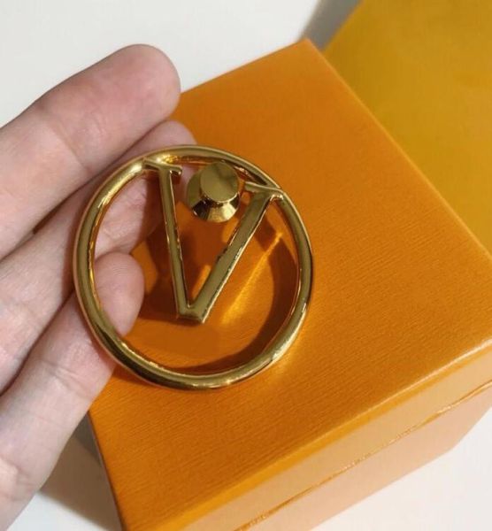 

paris brand jewelry brooch luxury lady 18k gold large size hoop pins designer wedding jewelry accessories with gift box dustbag1565974, Gray