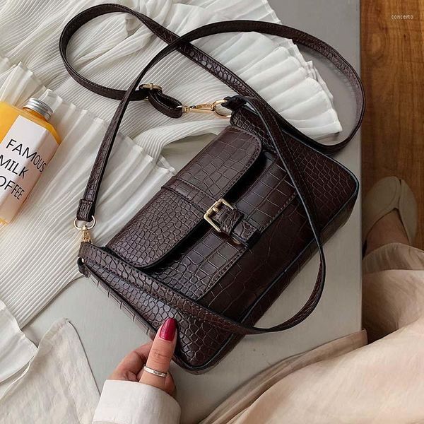 

shoulder bags belt designer pu leather crossbody for women messenger bag lady stone pattern travel handbags and purse