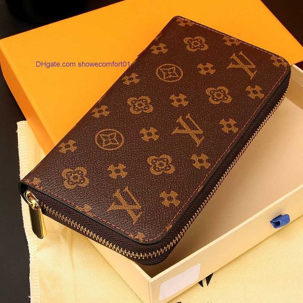 

designers zippy wallet soft leather mens womens iconic textured fashion long zipper wallets coin purse card case holder wih box showecomfort, Red;black