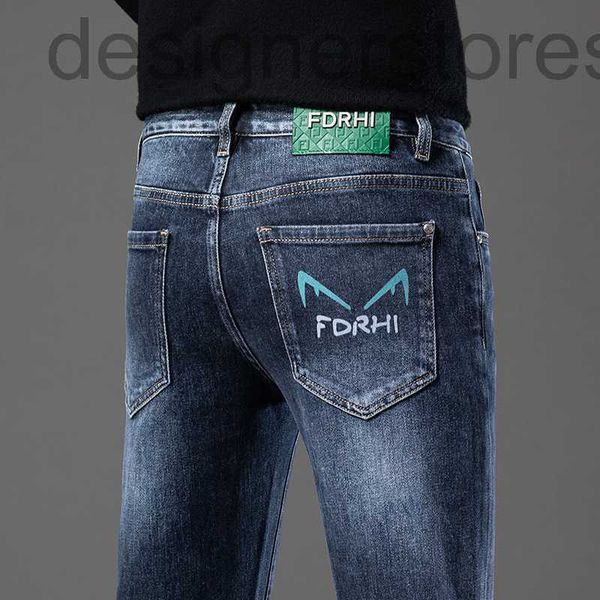 

men's jeans designer new jeans men's wear slim small straight tube 8j2i, Blue