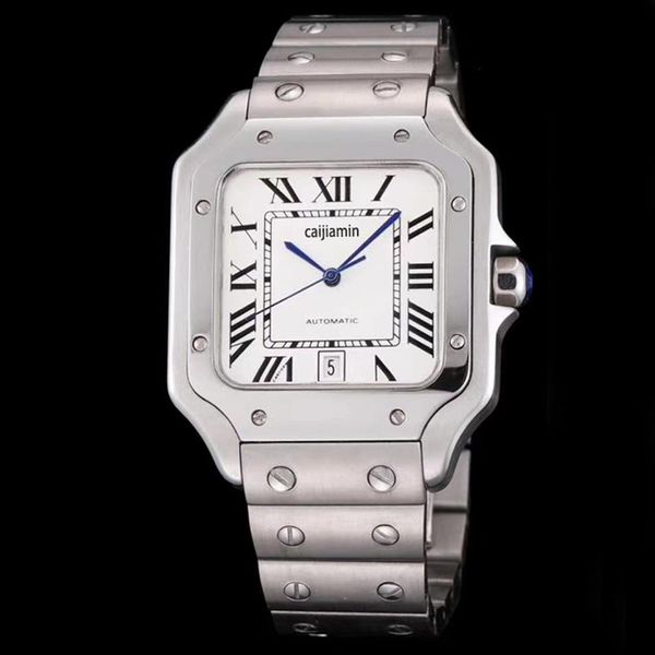 

caijiamin-2021 mens watches full stainless steel strap automatic rose gold watch luminous wristwatch mens watches spor275d, Slivery;brown