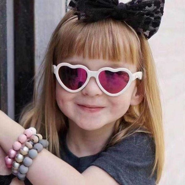

pink children heart shaped sunglasses fashion tide boys girls cute peach sun, Blue