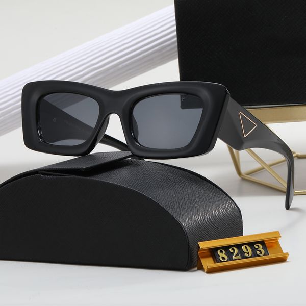 

8293 designer sunglasses classic eyeglasses goggle outdoor beach sun glasses for man woman 5 colors optional triangular signature, White;black