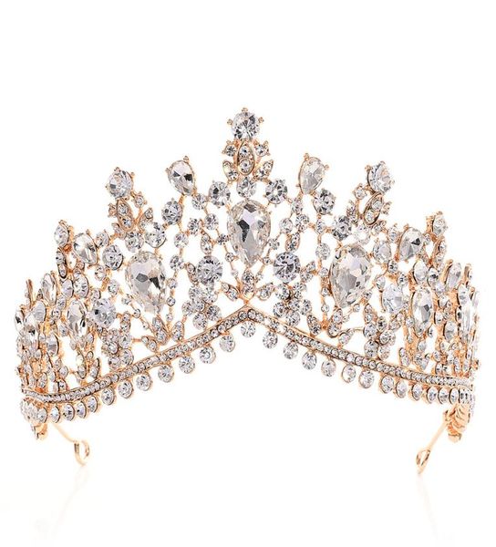 

luxury rhinestone tiara crowns crystal bridal hair accessories wedding headpieces quinceanera pageant prom queen tiara princess cr3841479, Silver