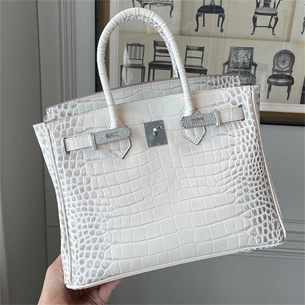 

himalayan birkins handbags designer bag diamond white crocodile pattern one shoulder crossbody handheld women's fashion genuine leather