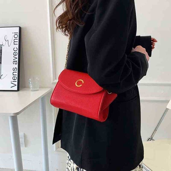 

fashion women shoulder bag lychee pattern single women's crossbody purse korean version foreign style chain messenger handbags 220611
