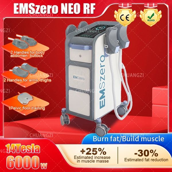 

new dls-emslim 6000w14 tesla hi-emt 5-handle neo muscle stimulator emszero with four rf handles for pelvic stimulation