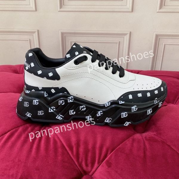 

womens men new casual shoes track sneaker lighted leather trainer printed platform sneakers men light trainers shoes2023, Black