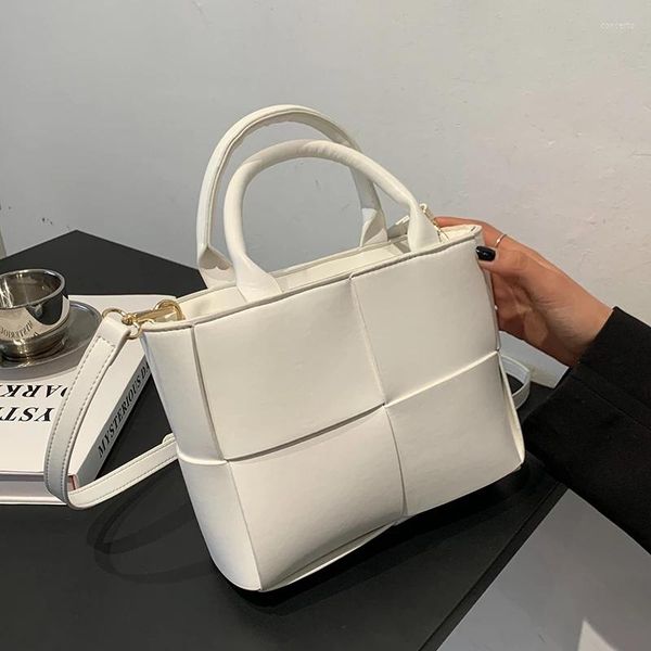 

shoulder bags weave design pu leather small green tote crossbody with short handles summer women luxury trends handbags
