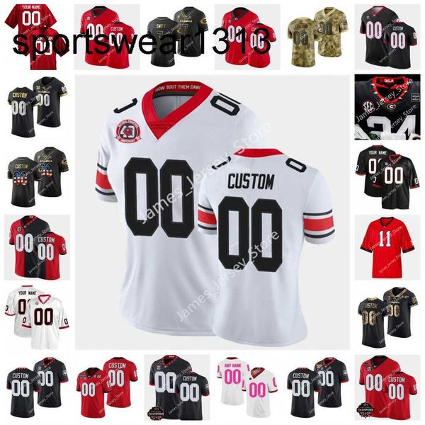 

brock bowers jerseys uga playoff stitched college football jersey 4 james cook 22 kendall milton 12 rian davis 15 carson beck 60 clay webb, Black;red