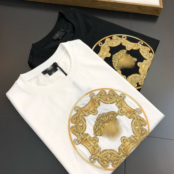 

designer men's t shirts black and white color alphabet pure cotton fashion casual men's clothing street polo shorts sleeve t-shirt, White;black