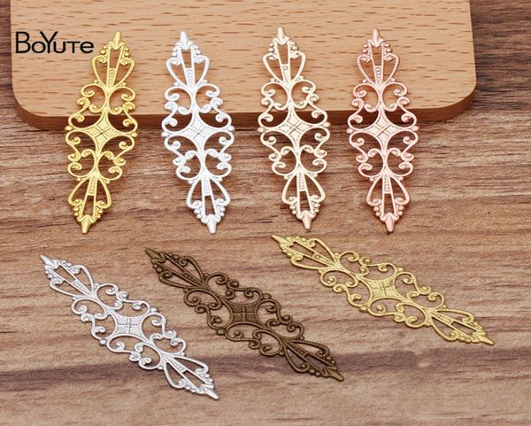 

boyute 50 pieceslot 1557mm metal brass stamping filigree flower charm hand made diy charms for jewelry making3818805, Blue;slivery