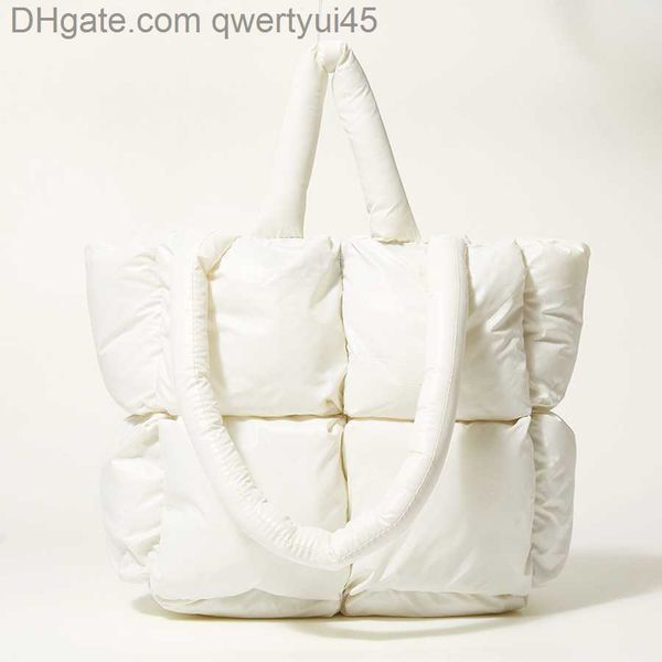 

qwertyui45 totes winter large capacity tote shoulder bag for women 2021 waterproof nylon bags space pad cotton feather down big female handb