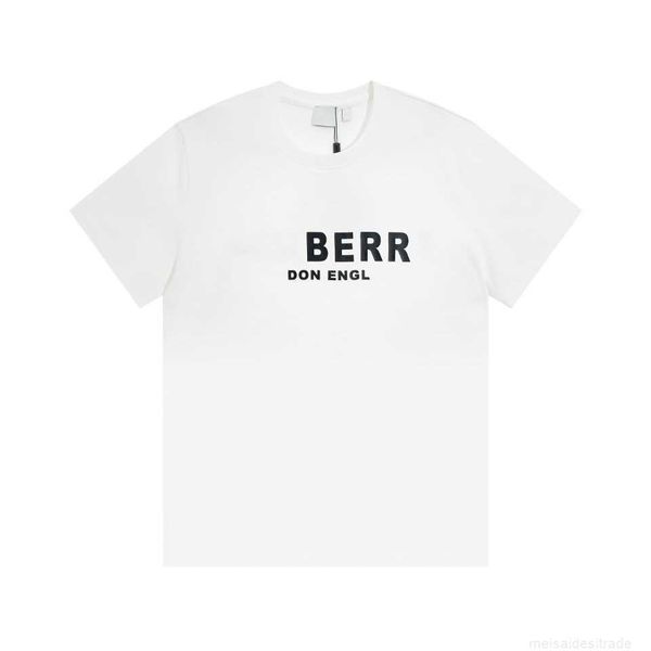 

correct version b burbry luxury designer bu with letters printed on front of printing short-sleeved t-shirt high-street 1seasonal clothingz9, White;black