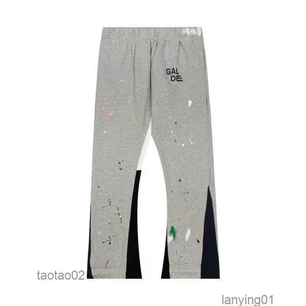 

men's pants shangjiu autumn and winter new high street trend galleryes depts h painted splash print men women's casual6v3ttd9rsepr, Black