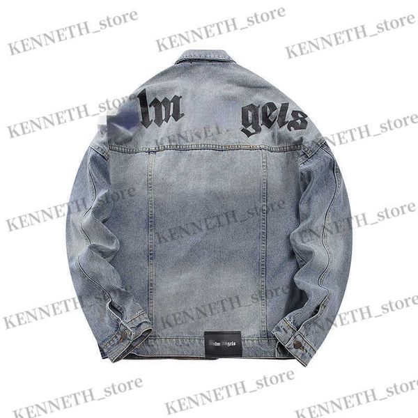 

men's jackets back letter printed denim women's high street t230314, Black;brown