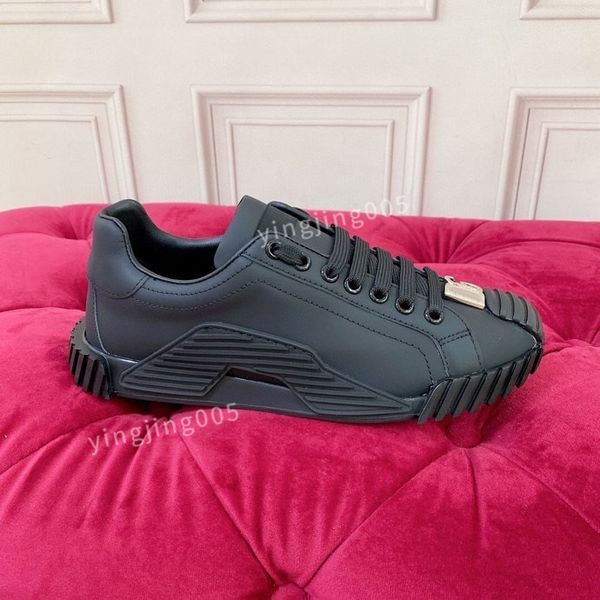 

2023new women sneaker shoes brushed leather trainers man technical rubber re-nylon white black runner sports lug sole casual walking