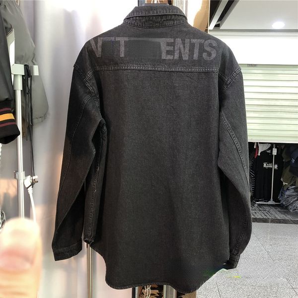 

fashion brand men women jackets oversized back big letters printed denim jacket cowboy, Black;brown