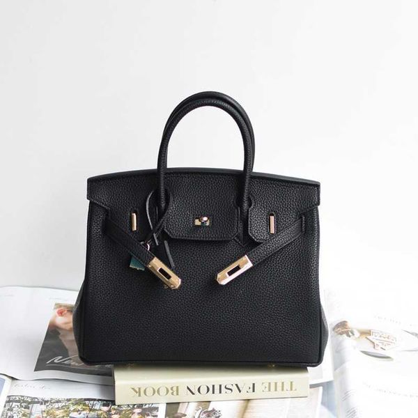 

family h birkin designer bag fashionable style pu litchi grain 30cm women's diagonal cross carrying label