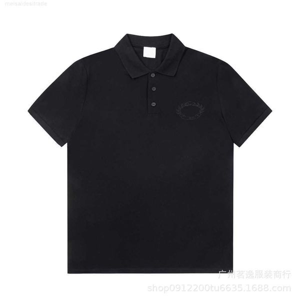 

correct of b burbry luxury designer correct version 20 bu's new wheat ear embroidery process polo t-shirt high street trend versatile i, White;black