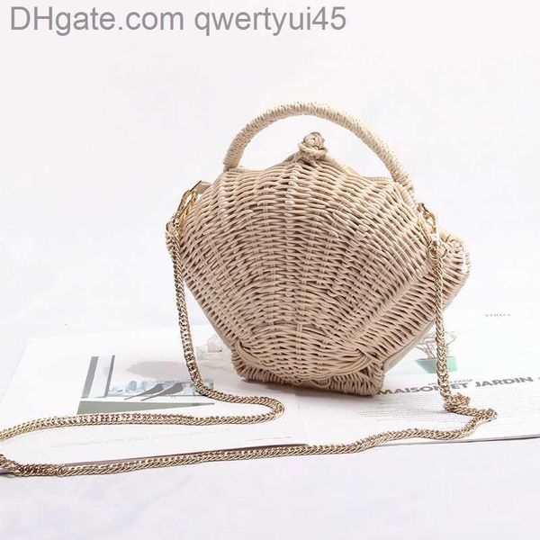 

qwertyui45 totes fashion rattan shell women handbags designer wicker woven crossbody bag handmade summer beach shoulder bag small bali purse