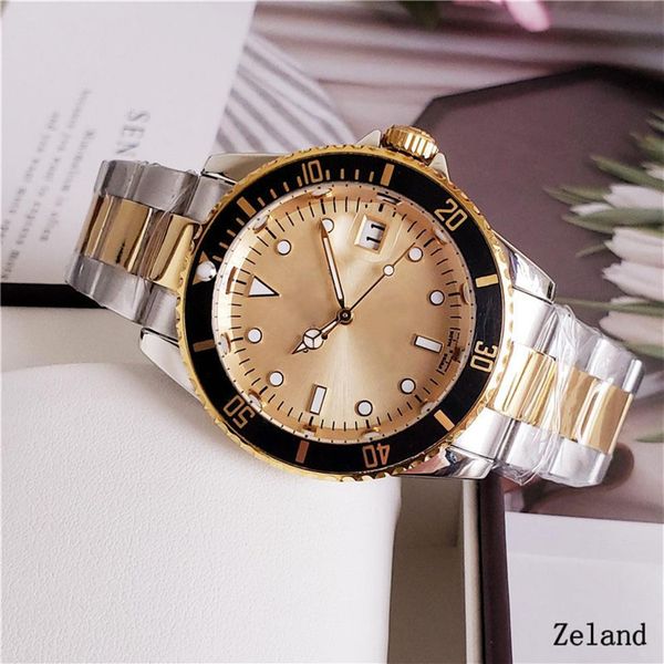 

2021 s of classic men's watches 42mm rubber band folding buckle watch luxury quartz sports waterproof247t, Slivery;brown