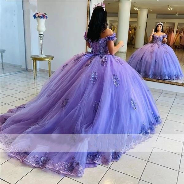

quinceanera dresses princess purple lace appliques sweetheart ball gown with lace-up tulle plus size sweet 16 debutante party birthday vesti, Blue;red