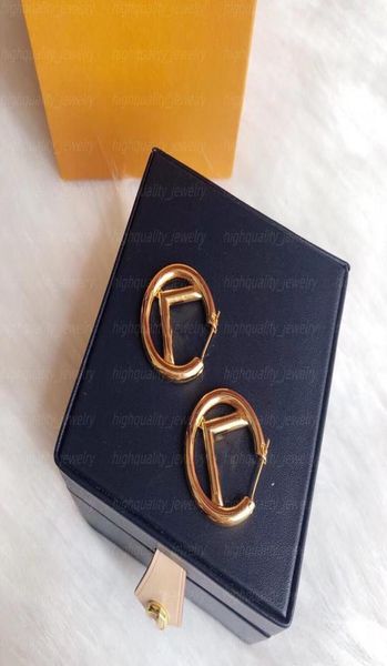 

designer gold hoop earrings fashion ladies stud earrings f glamour jewelry simple earrings ladies party wedding couple gift hh35306655, Golden;silver