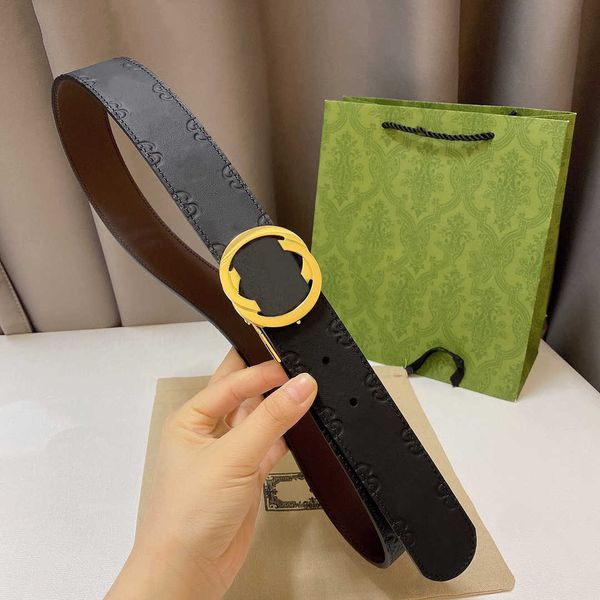 

mens designer belt women men classic fashion luxury rotating hardware buckle belt high-quality cowhide belts width 3.7cm with exquisite gift, Black;brown