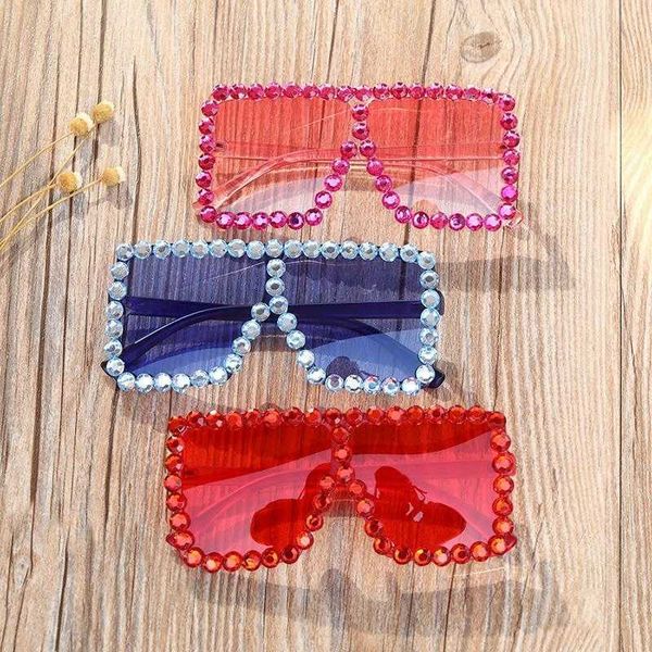 

trapezoidal spot drill kids sunglasses large frame catwalk 2065 boys and girls, Blue