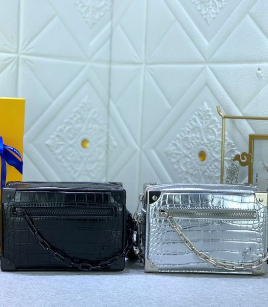 

designer tote women's bag crossbody bag crocodile print metal chain black fashion one shoulder bag mini lightweight shopping brand name