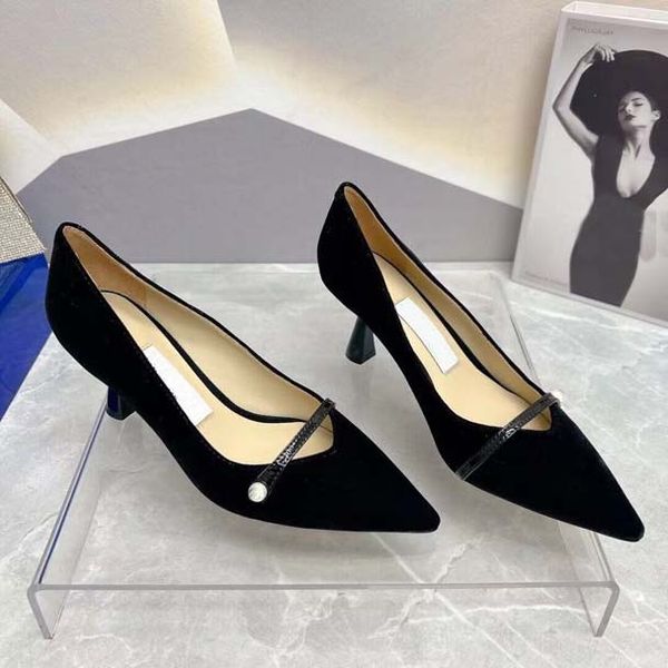 

latest fashion dress womenshoes velvet women's shoes designer pointed platform 6.5cm high heel wedding party women's shoes 34-40, Black