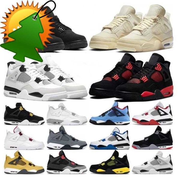 

jumpman outdoors 4 4s og mens basketball shoes military black university blue canvas sail oreo red thunder white cement black cat