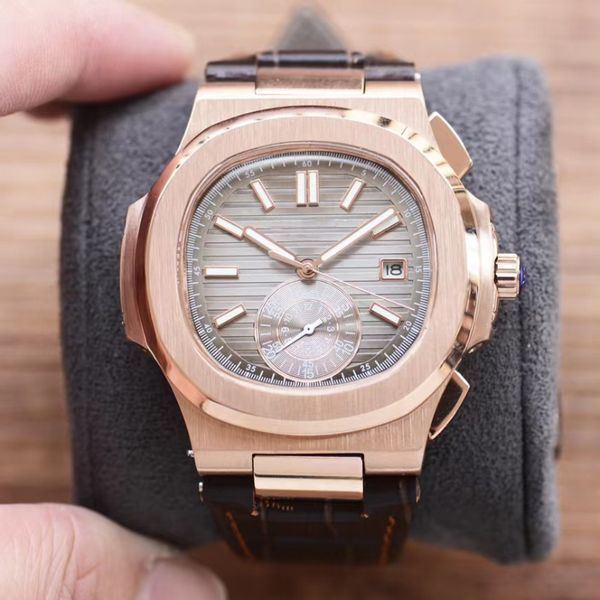 

men's watch full-automatic mechanical watch steel king watch no time watch movement operation visible luxury watch, Slivery;golden