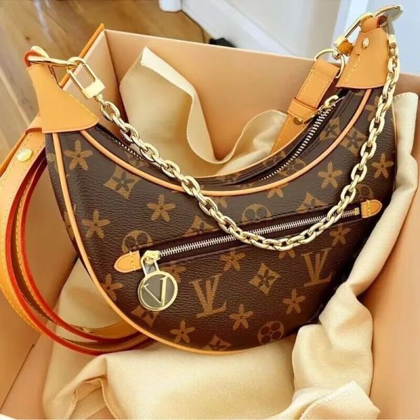 

women designer bags half moon handbag shoulder purses vintage monograms underarm baguette bag horn shape crossbody crescent bag m81098 louis