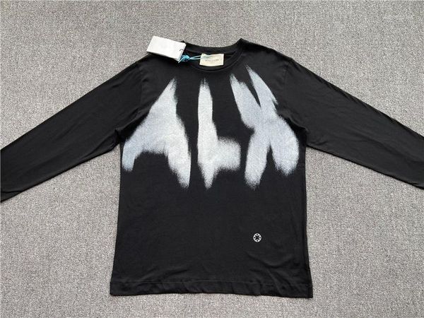 

men's hoodies men women designer t shirt tee graffiti inkjet functional long sleeve t-shirt, Black