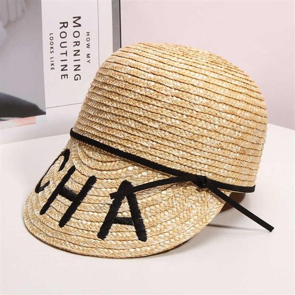 

cha baseball cap letter embroidery equestrian hat elegant women fashion wild sunshade st hat outdoor travel beach sun hat x0707269m, Blue;gray