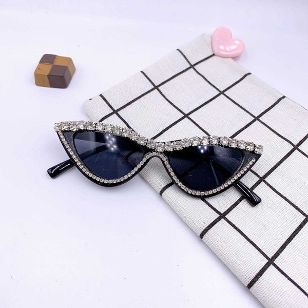 

internet fashion kids sunglasses triangle personalized sticky diamond, Blue