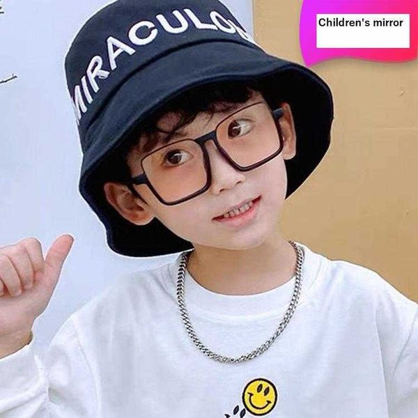 

square half frame kids sunglasses korean glasses fashion boy girl baby, Blue